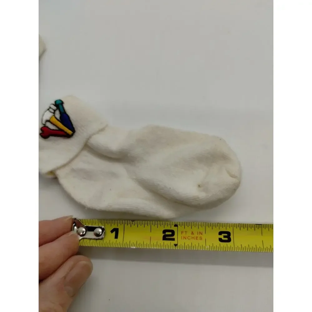 Vintage Socks/Booties - Tools Appliques - 0-3 Mos - Hammer Wrench Screwdriver